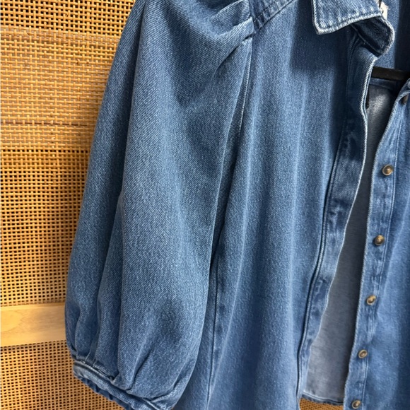 Zara ZW Collection Denim Blouse size medium - Picture 4 of 7